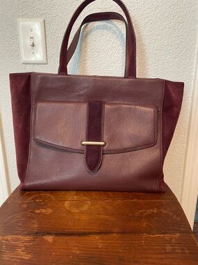 Kate Spade Burgundy leather and suede tote!